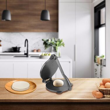 Прес для тортилій з чавуну, 16 см - для тортилій, чапати, кесадільї, роті, фладенброт, піци, млинців