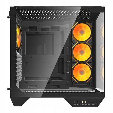 Корпус для ПК DarkFlash DY470 ATX Cube Case, 4 вентилятори ARGB, з ручкою