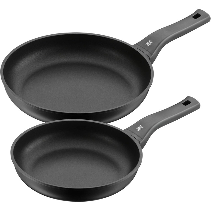 WMF PermaDur Excellent Induction Pan Set, 2-Piece, Frying Pans 28 + 24 cm, Coated Aluminum, Heat-Resistant Plastic Handle