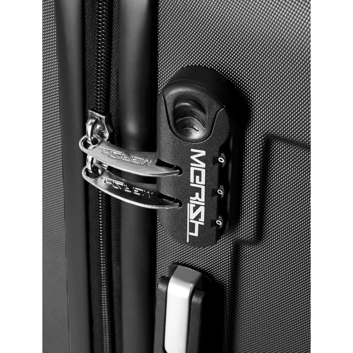 Чемодани Merish: 3-кільний набір валіз на коліщатках з жорстким корпусом у 9 кольорах (чорний, антрацитовий, L)