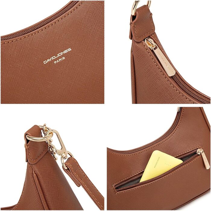 Сумка жіноча David Jones через плече, клатч з ланцюжком, екошкіра, колір коньяк - елегантна сумка для вечірки та повсякдення