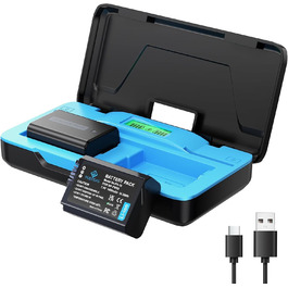 Акумулятор NP-FW50 1400 mAh з USB-C 20W для Sony ZV-E10, Alpha A6000/A6100/A6300/A6400/A6500/A5100/A7/A7II/A7R/A7RII/A7S/A7SII (2 шт.)
