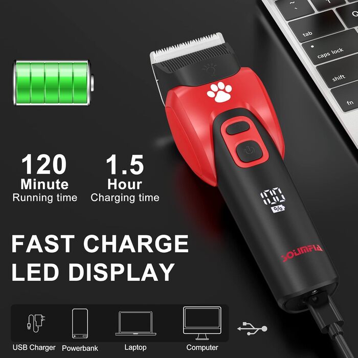 Професійний триммер для собак та котів Solimpia – безшумний, акумуляторний, бездротовий