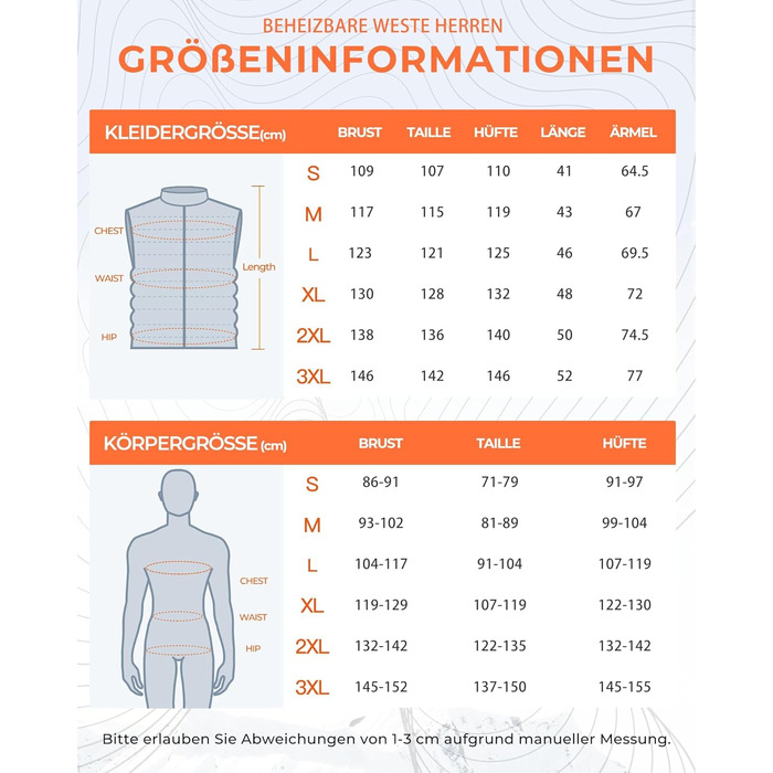 Електрична гріюча жилетка Topdot для чоловіків з Powerbank 7.4V 16000mAh, 8 нагрівальних зон, 3 температурні режими, для активного відпочинку, катання на лижах та риболовлі