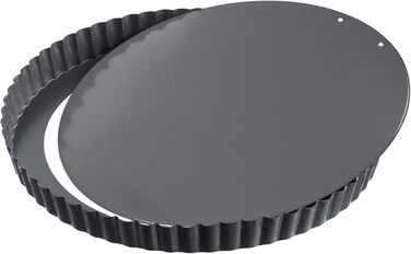 Original Kaiser La Forme Plus Tart Pan with Lifted Bottom 24 cm, Quiche Pan non-stick coated, removable enamel base, cut-resistant, ready-to-serve 24 cm individual tart pans