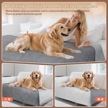Водонепроникний килимок для собак GYURO, двосторонній, міцний, для дивану та ліжка, можна прати, для собак та котів (77*178CM, 208*208CM), сірий