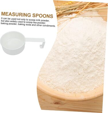 Amosfun 5-Piece Stainless Steel Measuring Spoon Set - Gadget Sifter Coffee Measuring Ring Labels Dishwasher Safe Utensils Measuring Cup Protein Powder Spoon Stainless Steel White 4 Pieces * 5