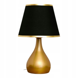 Сенсорна настільна нічна лампа з абажуром, LED, золотиста