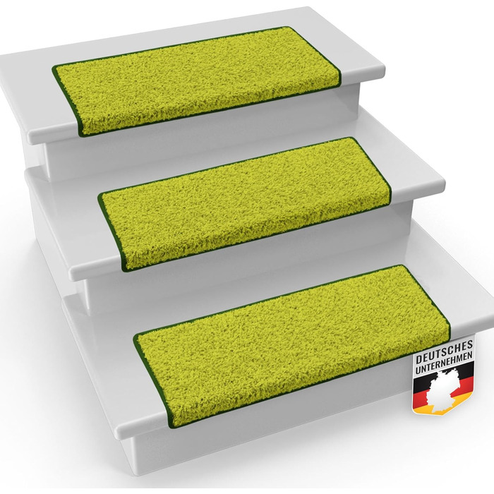 Casa Pura Shaggy Barcelona Stair Treads - 15 Piece Set | Non-Slip, Soft High Pile Carpet | 65 x 23.5 Inch