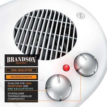 Електричний обігрівач Brandson (конвектор) 2000Вт, енергоощадний та тихий, з термостатом та захистом від перегріву, білий