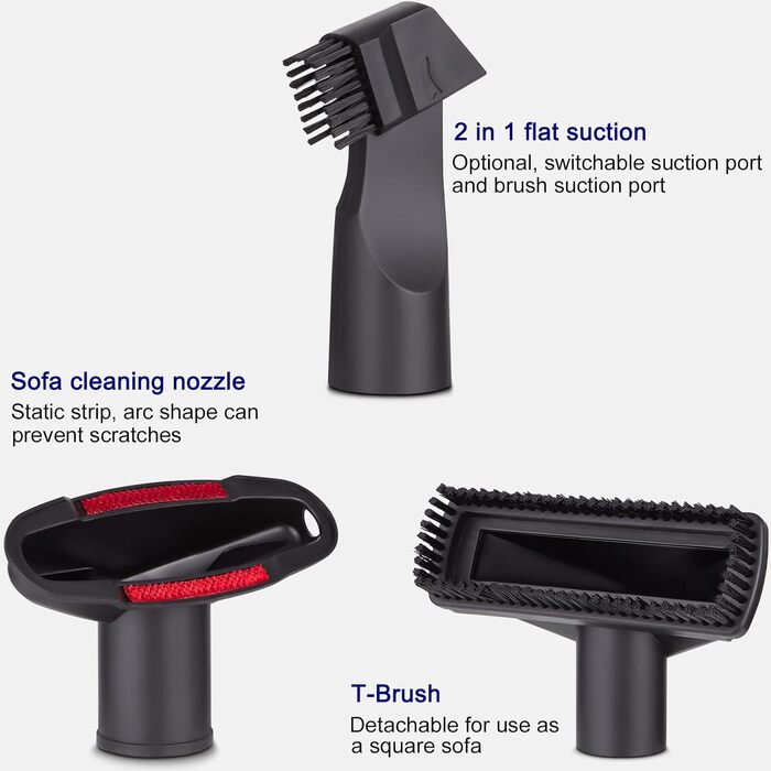 Насадки для пилососа: насадка для м'яких меблів, щітка для килимів, універсальний адаптер 32-35 мм