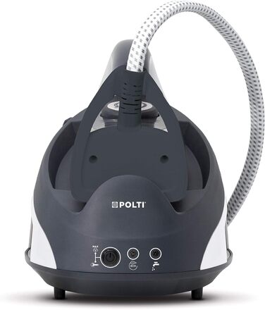Відпарювач Polti Vaporella Simply VS10 12: потужний, з великим резервуаром 1,5 л, 6,5 bar, 2200 W, функція ECO, сірий/білий, в комплекті з розрахувачем вапняного нальоту