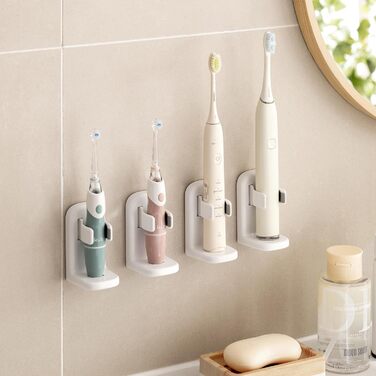 Електрична підставка для зубних щіток Toski (2 шт.), кріплення на стіну без свердління, для електричних зубних щіток, білий