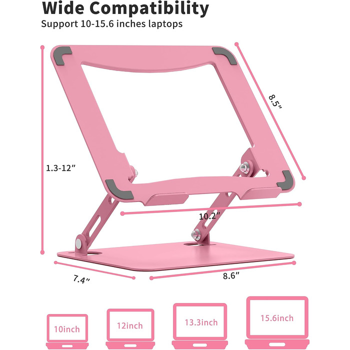 Soundance Adjustable Laptop Stand - Ergonomic Metal Riser for 10.6