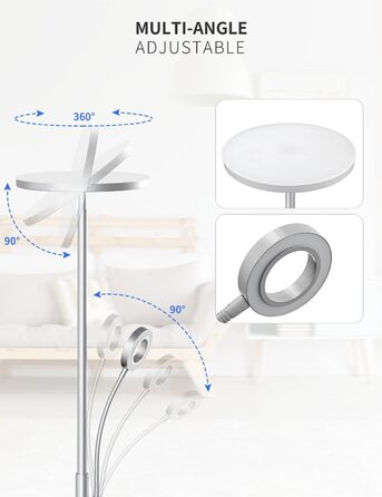 LED-підлогова лампа Modlicht 35W з регулюванням яскравості, чорна, 4200LM, з пультом та сенсорним керуванням, 3000-6000K, для вітальні, спальні, офісу