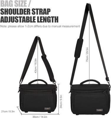 Захисний футляр для дзеркальної камери Cwatcun, вологостійкий, для Canon, Nikon, Sony, Fuji, DLR/LR, чорний, XL