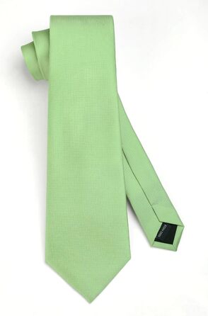 Комплект краватка, хустинка та запонки Hisdern для весілля, однотонний, зелений (Salbei Grün-3)