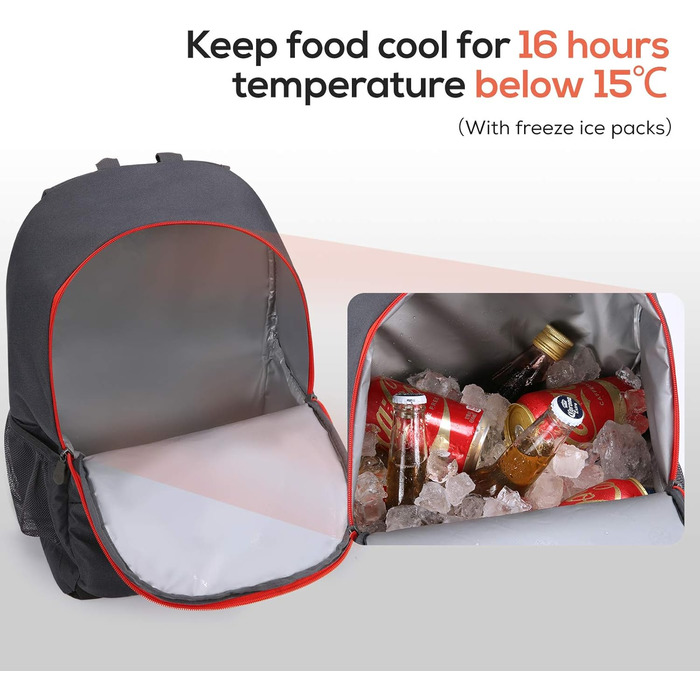Cooler Backpack 25L Waterproof Cooler Backpack Ultralight Backpack for Picnic, Camping, Hiking, BBQ