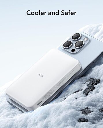 Power Bank ESR MagSafe 10000mAh, QI2, Бездротова Магнітна, 15W, USB-C, для iPhone/Pixel, Білий