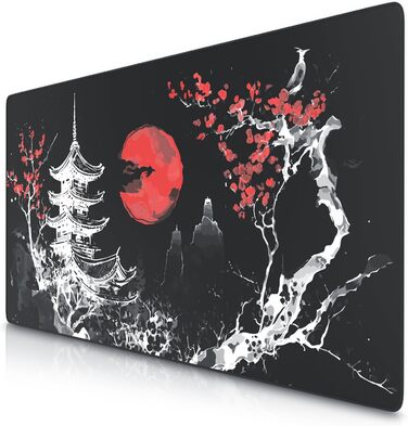 Килимок для миші Titanwolf XXXL 1200x600mm з мотивом Японського живопису (чорний)