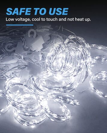 Ламповий фонтан 3x3м, 300 LED, USB, 8 режимів, пульт, IP65, для декору, свята, вечірки, тепле світло, мідний дріт