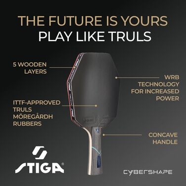 Турнік для настільного тенісу STIGA Cybershape Future Truls Möregårdh, 3 зірки, шестигранна форма, чорний