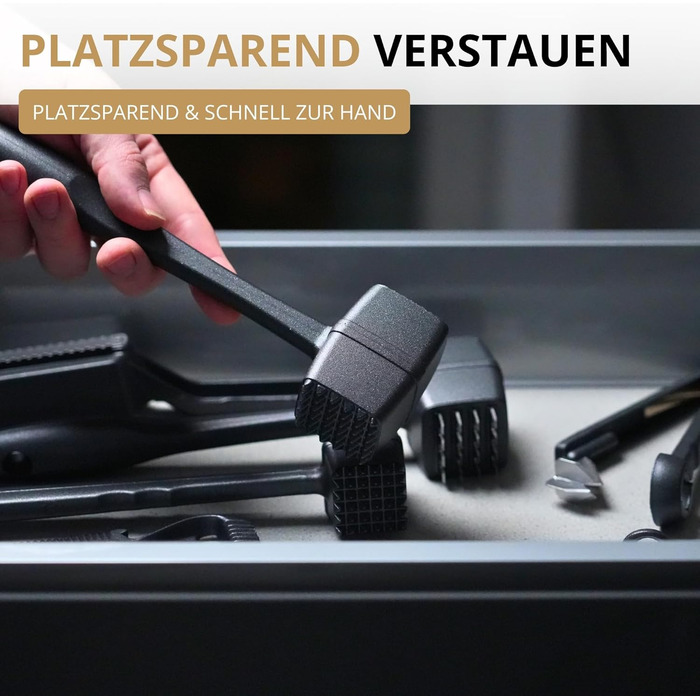 Молоток для м'яса Westmark Robusto-spezial Black Edition, алюміній, 21.5 см, сріблястий