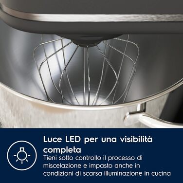 Тістоміс Electrolux EKM5570 з нержавіючої сталі, 1200 Вт, 10 швидкостей, з вінчиком та кришкою, Black Pearl