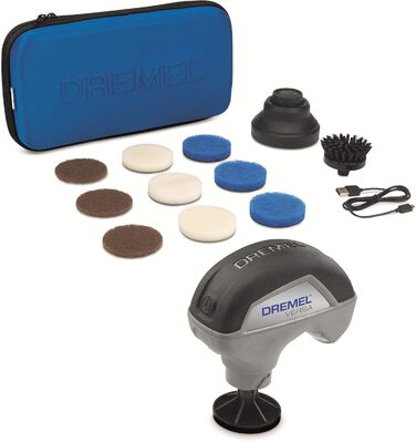 Dremel Versa PC10 Multi-Function Cleaning Tool/Scrubber, Cordless Rotating Brush Set with 9 Cleaning Pads, Bristle Brush, and Splash Guard for Faster, Easier Cleaning and Scrubbing