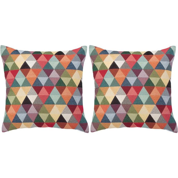 Selfitex 2-Piece Set 40x40 Colorful Throw Pillows including Cushion Inserts, Luxury Throw Pillows, Colorful Couch Pillow Set, High-Quality Couch Pillow Cover with Zipper, Colorful Pillow Decoration (Triangle)