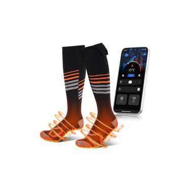 Електричні гріючі шкарпетки SOPPY, унісекс, 6000mAh, для катання на лижах, піших прогулянок, активного відпочинку, чорні