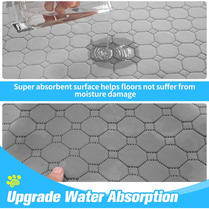 Водонепроникний килимок для годування собак BINGPET, 2 шт. з неслизьким покриттям, для собак та котів, з піднятим краєм, 60x90 см, сірий та коричневий