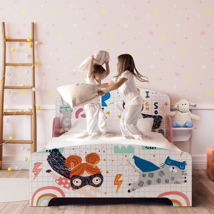 Relaxdays Superhero Toddler Bed with Storage
