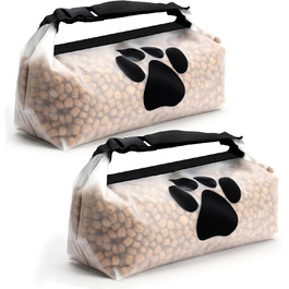 Набір мішечків для зберігання корму для собак BELLE VOUS (2 шт.) - сумка для корму, дорожній миска для собак, аксесуари для подорожей з собакою, складаний миска для корму та печива