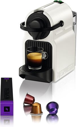 Кавомашина Nespresso Krups Inissia XN1001, білий колір, компактна, з регулюванням об'єму кави, автоматичний викид капсул, об'єм резервуару 0.7 л
