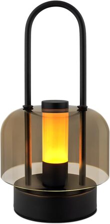LED настільна лампа Homefire з регулюванням яскравості - акумуляторна, USB-C, 1800K-6500K, метал+акрил, чорна, з функцією пам'яті, для дому (портативна)