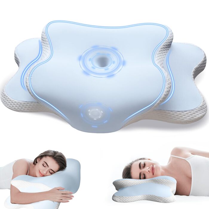 Ортопедична подушка EvenVentric для шиї, м'яка та затишна, знімний чохол, DarkBlue (світло-блакитний)