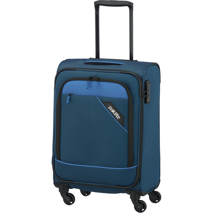 Paklite Чемодан ручної поклажі на 4 колесах, 55 см, 41 літр, блакитний, з TSA замком та функцією розширення