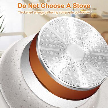 Набір каструль та сковорідок 5 шт. з знімним ручками, антипригарне покриття, підходить для індукційних плит, духовки та всіх типів плит