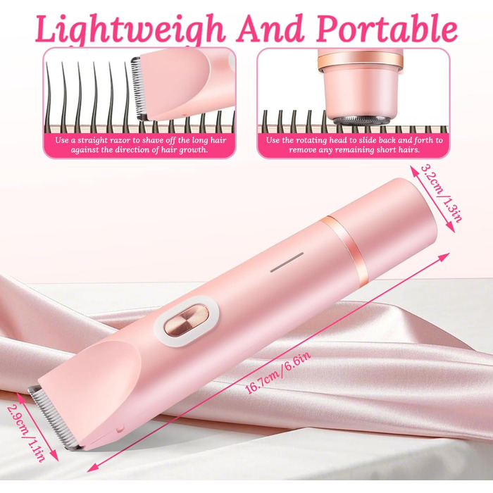 Електричний жіночий триммер Silky Splash 2-в-1 для бікіні та тіла, водонепроникний, USB, рожевий