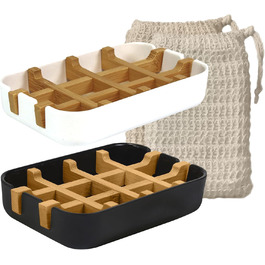 Набір для миття рук: мильниця з бамбука та кукурудзяного крохмалю + 2 мішечки для мила