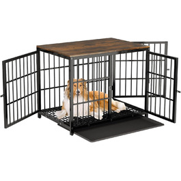 Клітка для собак BingoPaw Holz: Будинок для собак у стилі меблів з трьома дверцятами, знімним піддоном, 78x56x65 см, білий. Також доступна: 91x63x74 см, чорний