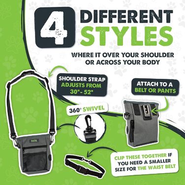 Сумка для ласощів Mighty Paw для собак 2.0 | Фідер-сумка для тренування собак - Сумка для ласощів для собак - Сумка для ласощів для тварин з ремінцем, Hands-Free - Магнітна застібка (Помаранчевий/Сірий)