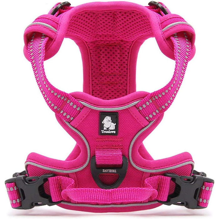 Шлейка для собак Truelove TLH5651, запобігає ривкам, світловідбиваючі шви, для активного відпочинку (Фуксія, XS)