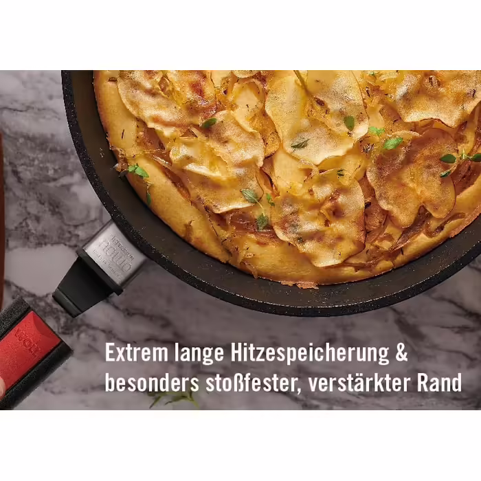 Woll Nowo Titanum High-Rim Frying Pan - Induction -, Ø 28 cm, 7 cm high, with detachable handle - Suitable for all types of stovetops, non-stick coating
