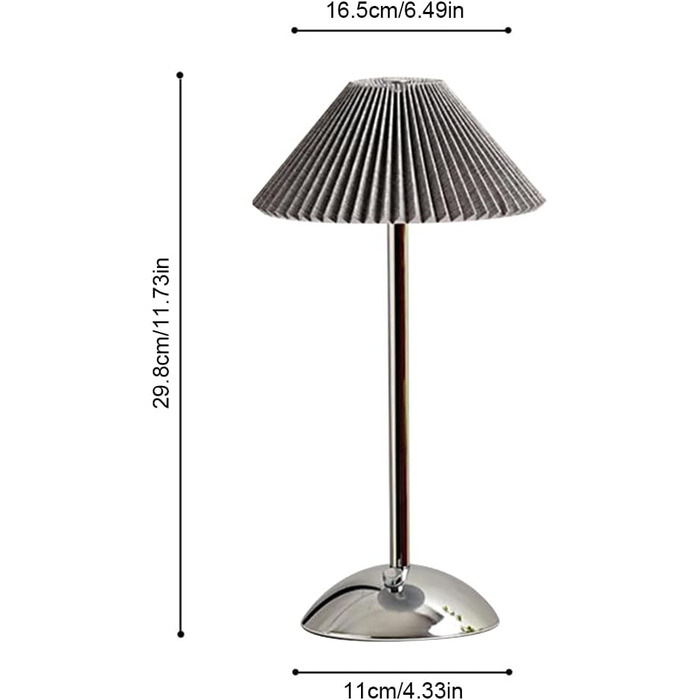 Світлодіодна настільна лампа Starnearby бездротова, з сенсорним димером, акумуляторна, 3 режими світла, вінтажний плетений металевий дизайн для спальні, офісу, тумбочки (Сірий + Срібна база)