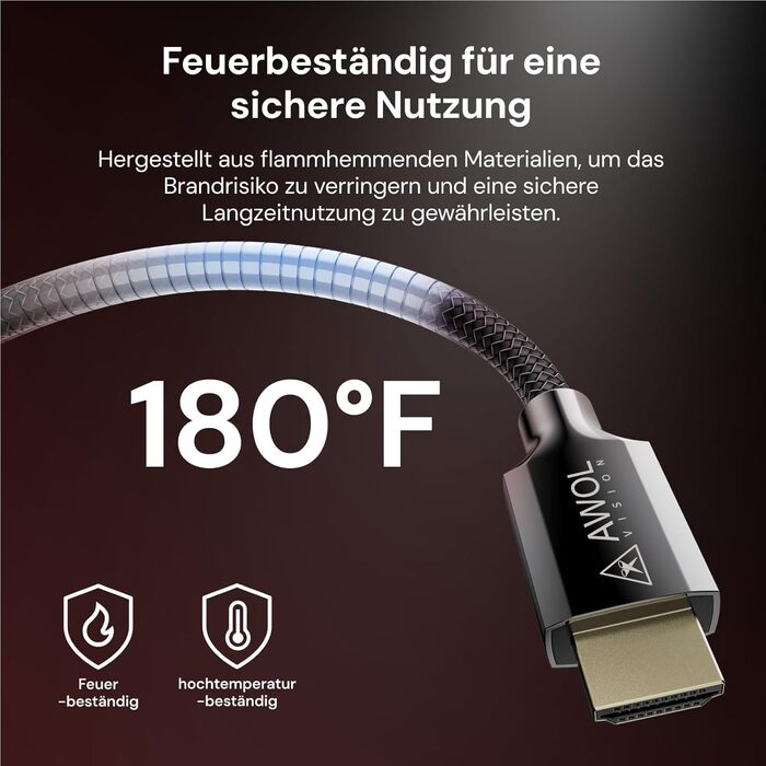 HDMI 2.1 кабель AWOL VISION 2M: 8K, 48Gbps, Ultra High Speed, сумісний з PS5/Xbox/TV/PC/Beamer, HC-002