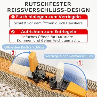 Транспортна сумка для собак, котів та кроликів – складана переноска з безпечним замком, сіткою для вентиляції та бічними кишенями – практична переноска для подорожей (Бежева/Хакі, 34x16x25/40x14x25 см)