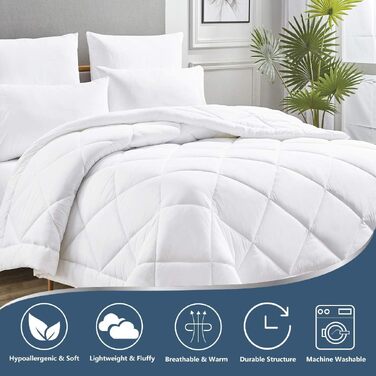 Всесезонна ковдра CozyLux 200x200 см, біла, набір з 3 шт (135x200 см)