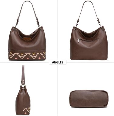 Сумка жіноча Wrangler Hobo з екошкіри, верхня ручка, кросбоді та сумка-тоут (Western Coffee)